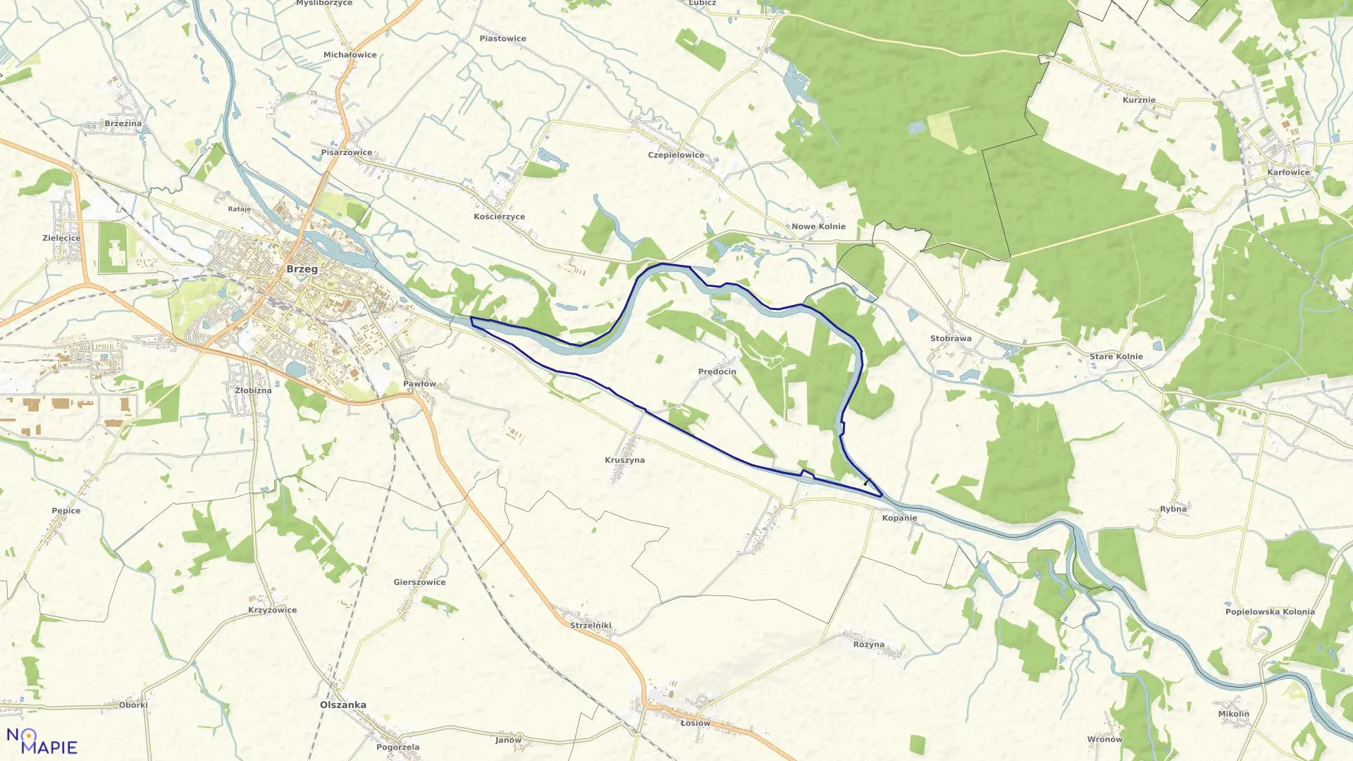 Mapa obrębu PRĘDOCIN w gminie Skarbimierz